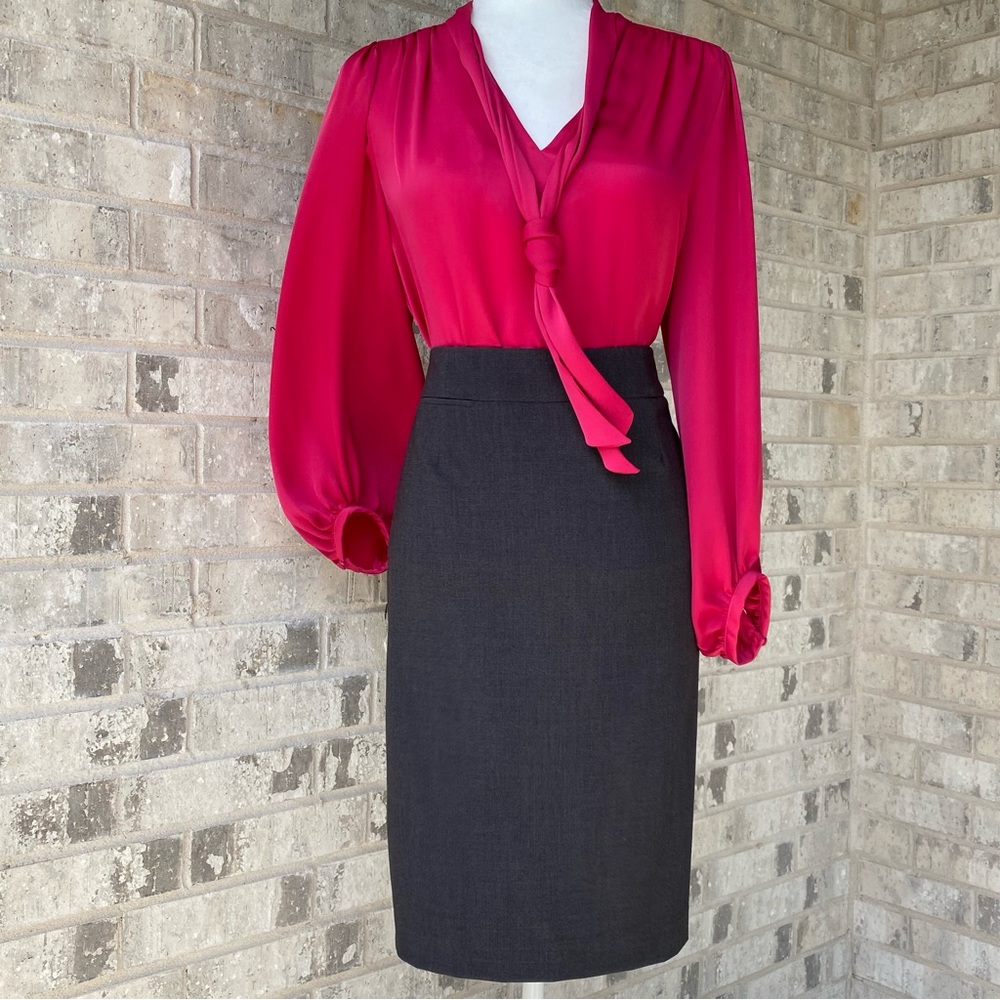 Calvin Klein charcoal grey rayon blend pencil skirt